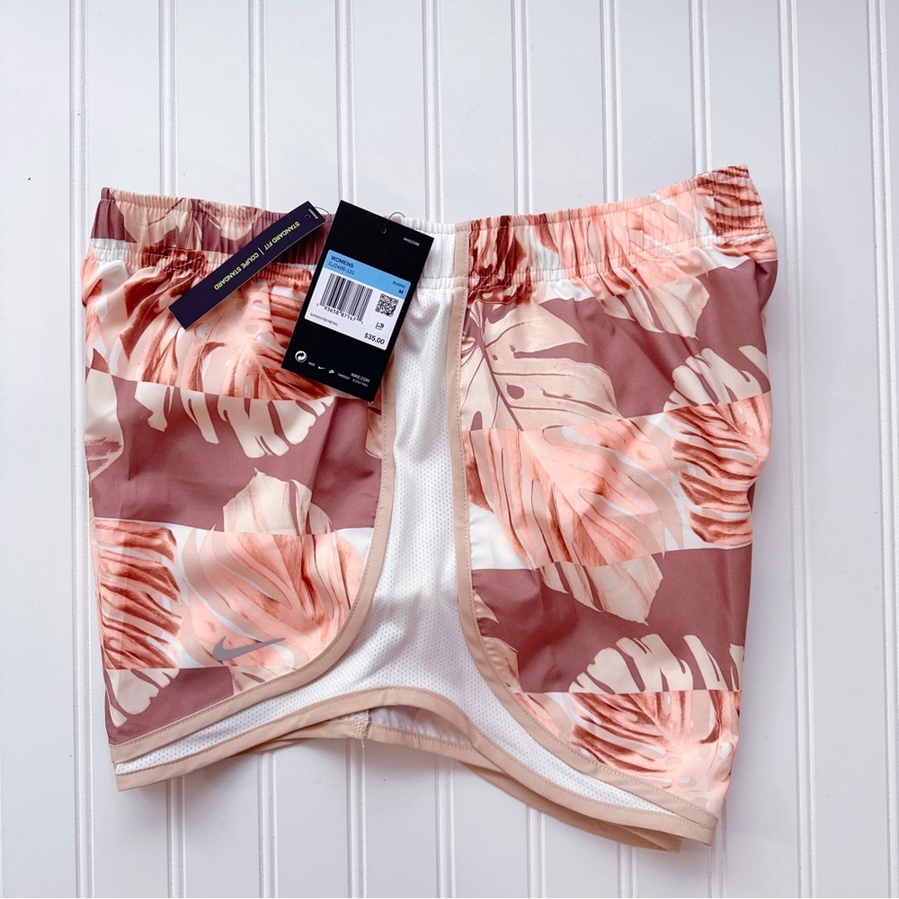 Nike Dri-Fit Tempo Printed Running Shorts In Neutral Tropical Print NWT - Picture 5 of 5